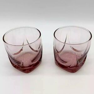 Vintage Cocktail Glasses Libbey Mulberry Imperial Plum Old Fashioned Drape Rocks